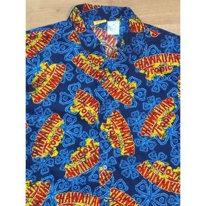 HAWAIIAN TROPIC BUTTON DOWN SHORT SLEEVE SHIRT SIZE XL